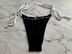 PINK Victoria's Secret x Frankies Bikinis Swim Bikini Bottom Itsy Side Tie Black